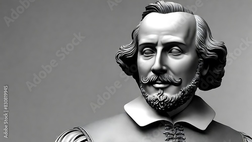 William Shakespeare Renaissance painting with Blank Canvas for Inspirational Quotes and writing 
