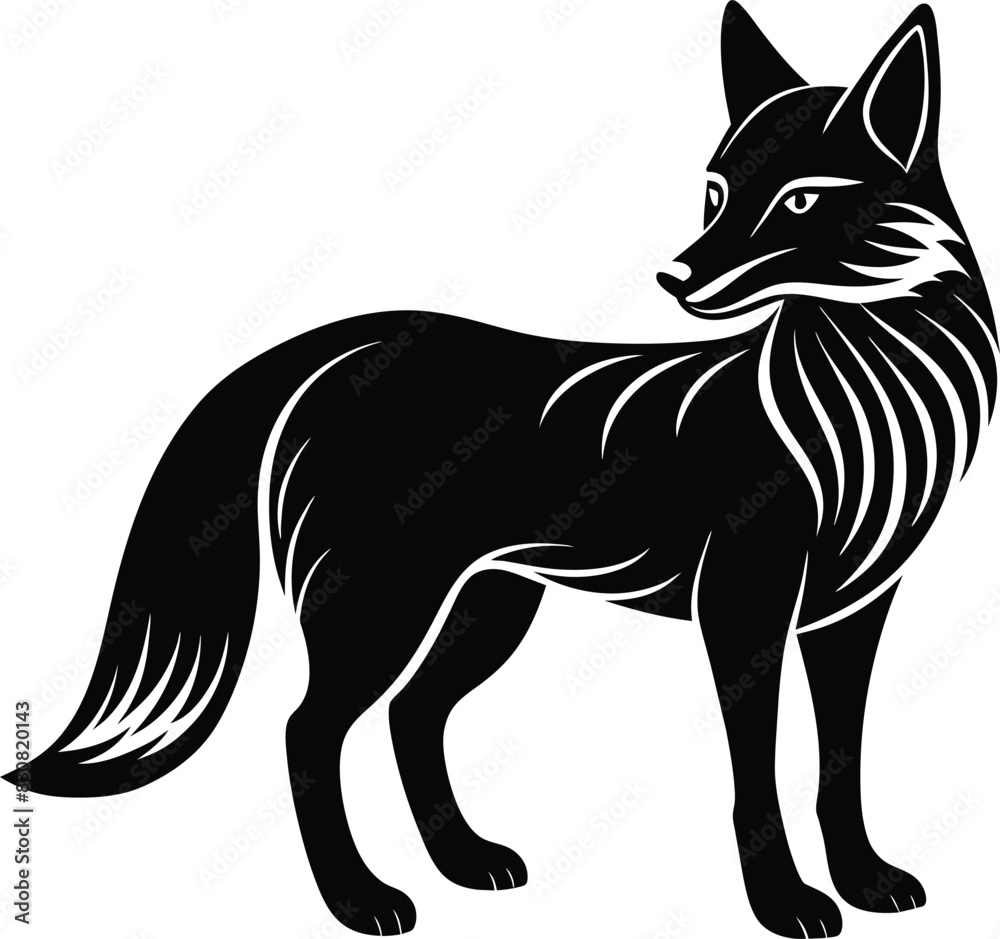 Fox silhouette vector illustration design Fox silhouette vector illustration design