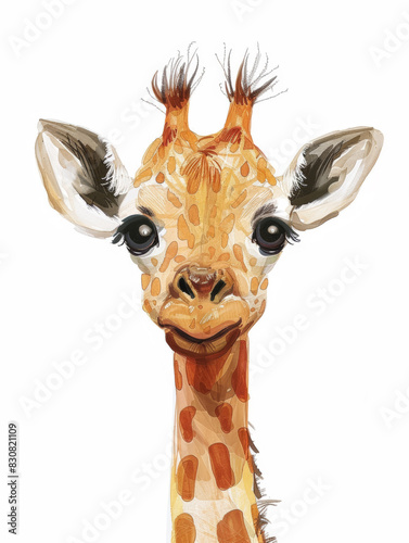 Giraffe illustration on a white background. photo