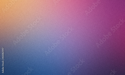 A textured gradient background shifting from orange to purple