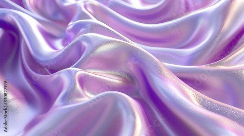 Lavender 3d render of dark and lavender silk displaying white iridescent holographic foil in style of lavender abstract background