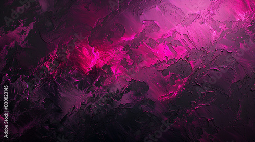 Vibrant oil paint style in a digital abstract of bright magenta and dark slate,