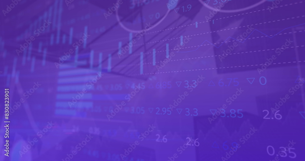 Image of statistical and stock market data processing against low angle view of tall buildings Image of statistical and stock market data processing against low angle view of tall buildings