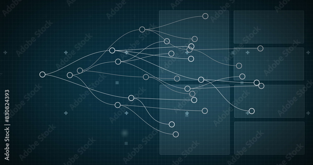 Image of connected circles over radar, globe, graph and circuit board pattern in background Image of connected circles over radar, globe, graph and circuit board pattern in background