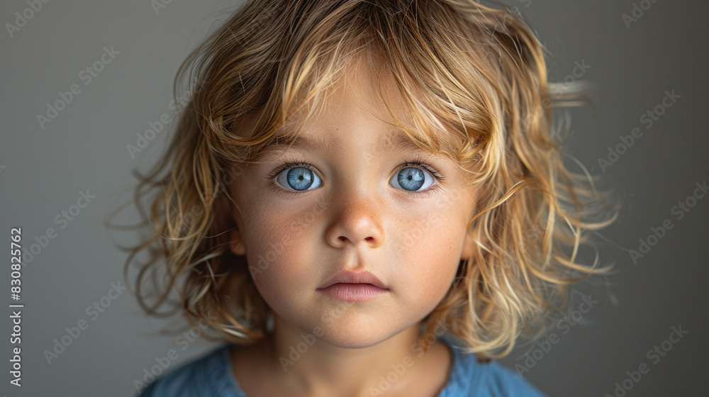 Professional studio photo portrait of a cute little boy, lovely kid with naive face, a child with a emotional expression, widescreen 16:9 Professional studio photo portrait of a cute little boy, lovely kid with naive face, a child with a emotional expression, widescreen 16:9