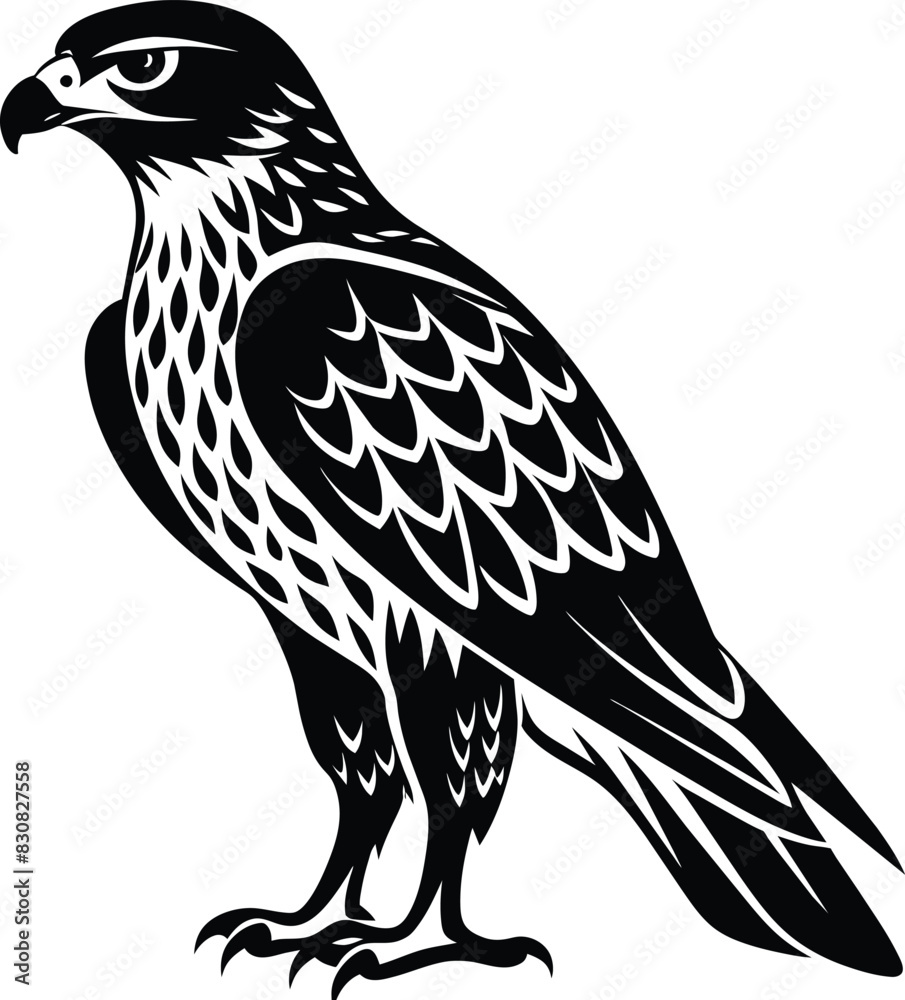 Obraz premium Hawk silhouette vector illustration design 