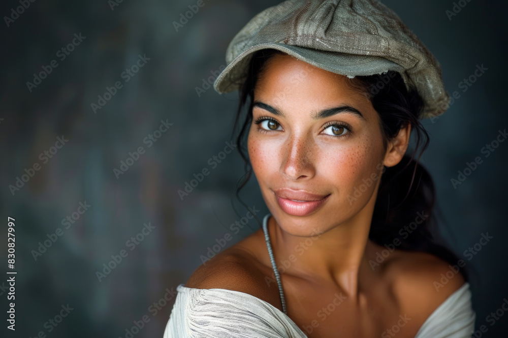 Head and shoulders portrait of beautiful young Latin woman, studio photo Head and shoulders portrait of beautiful young Latin woman, studio photo