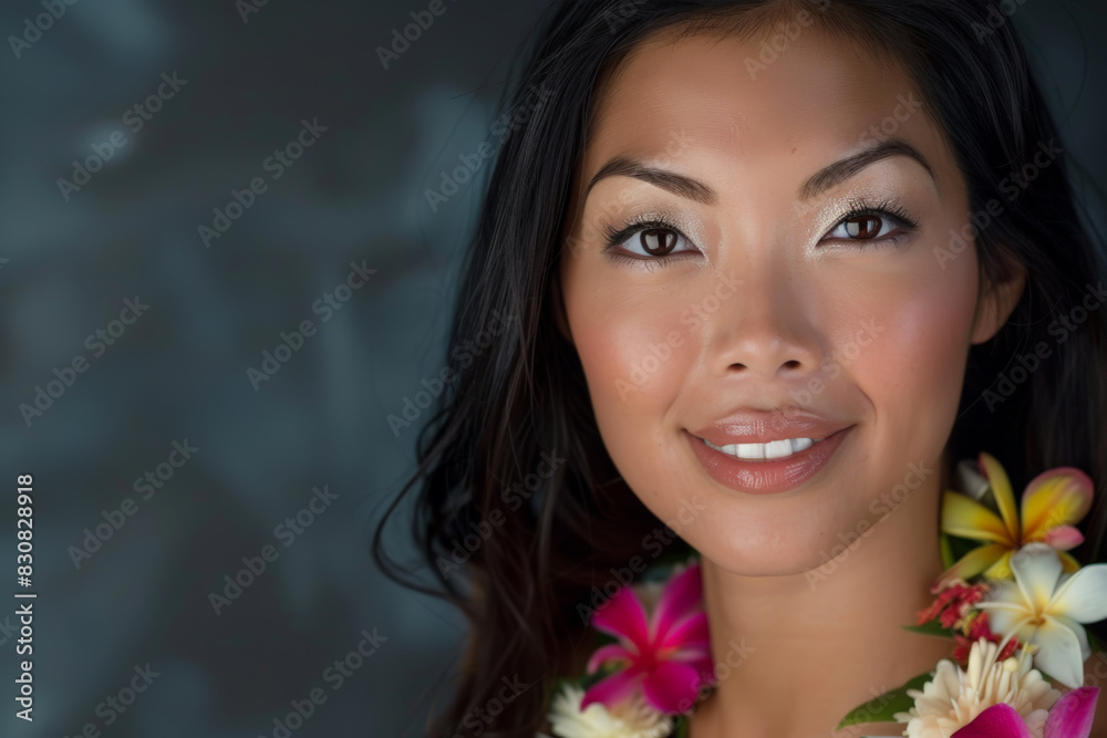 Head and shoulders portrait of beautiful young Pacific islander woman Head and shoulders portrait of beautiful young Pacific islander woman