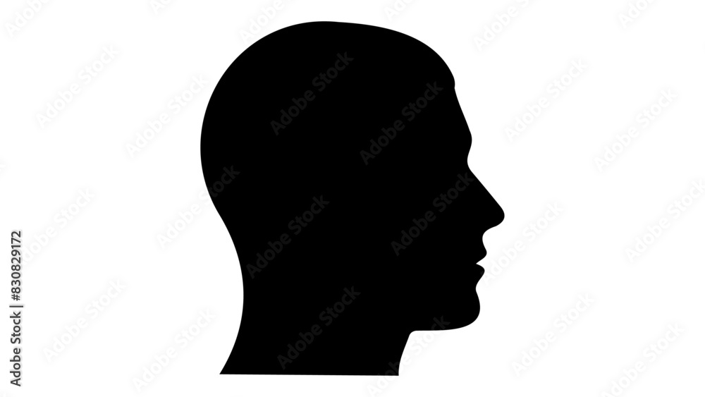silhouette of a bald person head