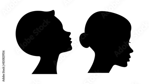 silhouette of a woman head, woman head shape in vector photo