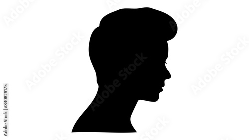 silhouette of a sad person head 