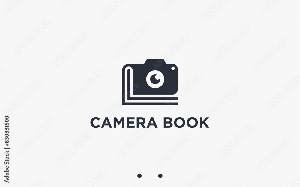 Fototapeta premium camera with book logo design vector silhouette illustration