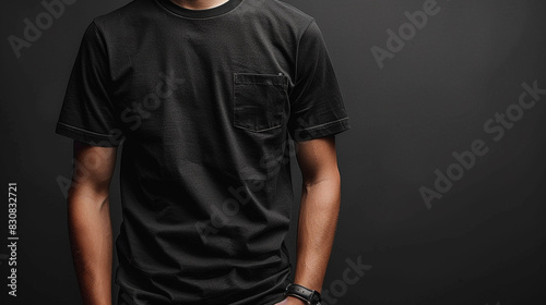 Man in Black T-Shirt Posing for Picture