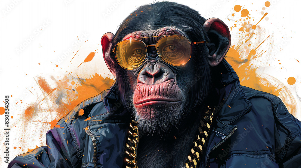 Monkey Wearing Sunglasses and Jacket Monkey Wearing Sunglasses and Jacket