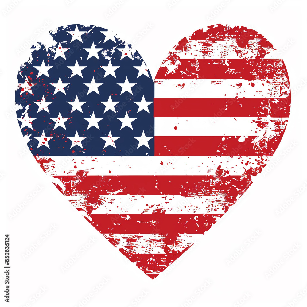 Obraz premium Heart Shaped American Flag