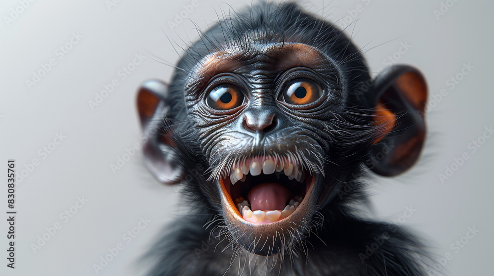 Close Up of Monkey With Mouth Open Close Up of Monkey With Mouth Open