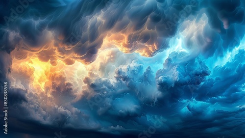 Painting of a Stormy Sky With Clouds photo