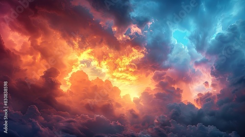 Colorful Sky With Abundant Clouds photo