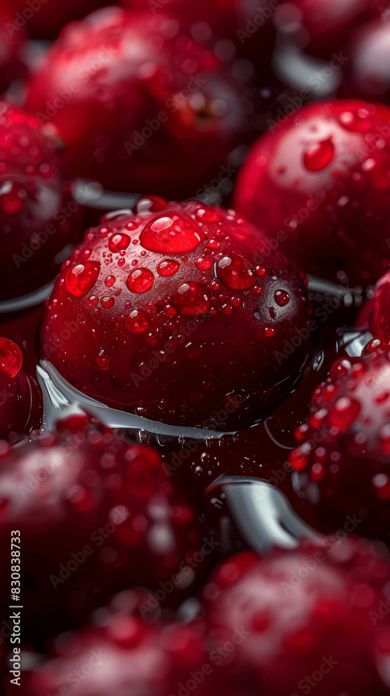 Glossy Cranberries Close-Up