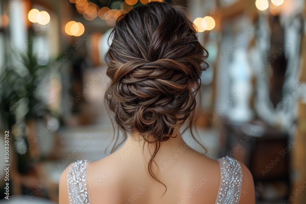 Stylish woman with braided hair