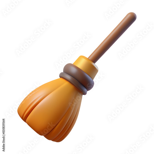 broomstick on white