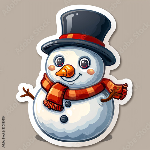 Wallpaper Mural Snowman Sticker With Hat and Scarf Torontodigital.ca