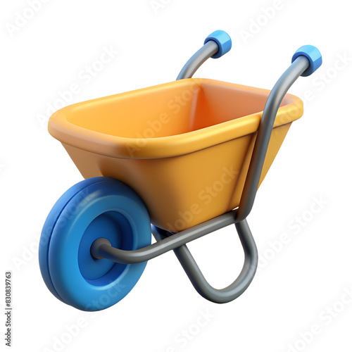 wheelbarrow 3d cartoon game element