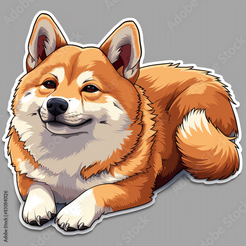 Brown and White Dog Laying on Gray Floor