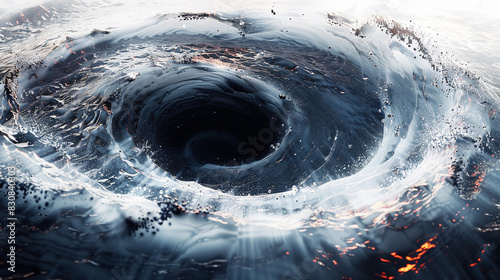 Powerful Wave Crashing in Ocean