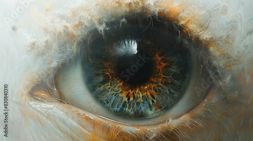 Close Up of Eye With Orange and Blue Colors