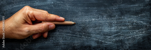 Hand Writing on Blackboard With Chalk