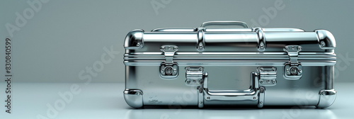 Silver Suitcase on White Table