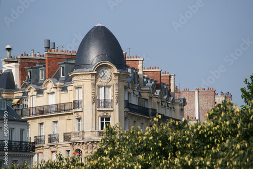 Haussmannian architecture of the Place de Clichy  square. 17th arrondissement of Paris city photo