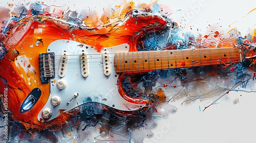 Wallpaper Mural Painted Electric Guitar Torontodigital.ca