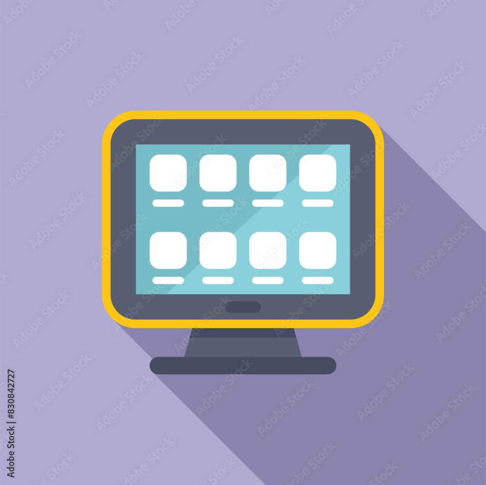 Vector illustration of a modern desktop computer with a simple flat design interface Vector illustration of a modern desktop computer with a simple flat design interface