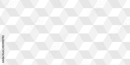Vector Minimal cubes geometric tile and mosaic wall grid backdrop hexagon technology wallpaper background. white and gray block cube structure backdrop grid triangle texture vintage design.