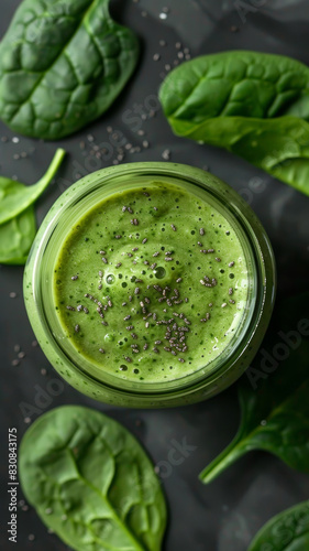 Healthy Green Smoothie in Jar