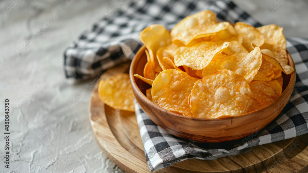 Closeup Shot of Crispy Potato Chips Closeup Shot of Crispy Potato Chips