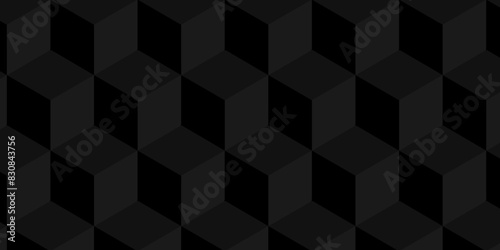 Abstract Black cube light carve geometric Transparent deign backdrop background. Seamless blockchain technology pattern. Vector illustration pattern with blocks. design print of cubes pattern.