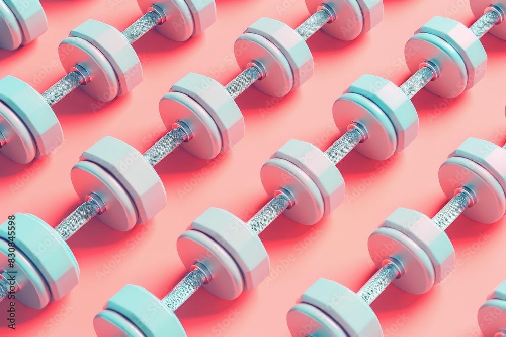 Dumbbell pattern on a bright colored background. Dumbbell pattern on a bright colored background.