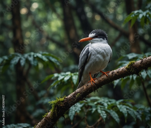  Sparrow, Eagle, Hawk, Owl, Pigeon, Crow, Robin, Parrot, Penguin, Flamingo, Swan, Hummingbird, Peacock, Woodpecker, Seagull, Toucan, Canary, Finch, Peli sitting on a branch in the natural green forest