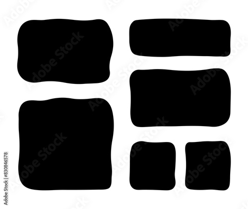 Doodle shapes and frames for social media. Color abstract isolated text box. Speech bubble blobs for dialog
