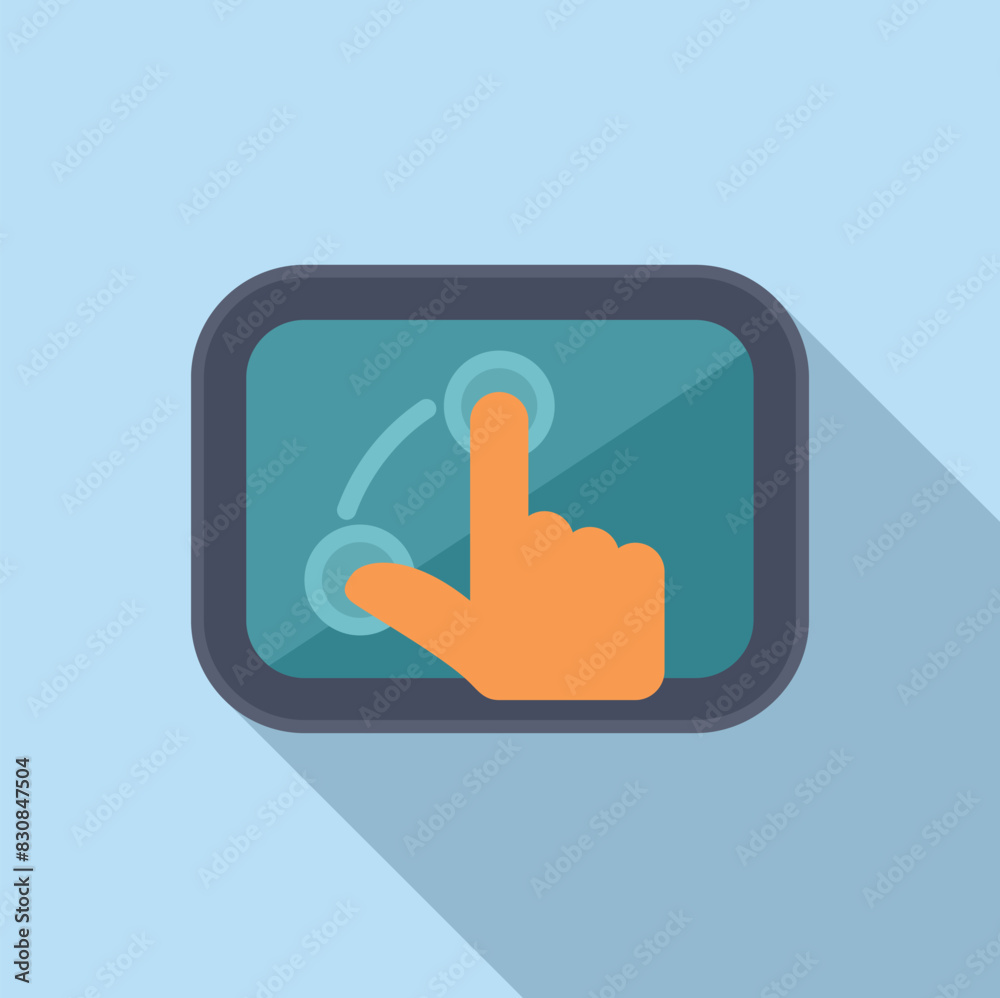 Modern flat design illustration of interactive touchscreen interface icon for digital technology, vector graphic symbol for user interaction, with blue background and high tech innovation Modern flat design illustration of interactive touchscreen interface icon for digital technology, vector graphic symbol for user interaction, with blue background and high tech innovation