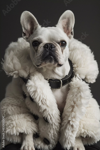 Fashionably dressed anthropomorphic dog, Generative AI © PaputekWallArt