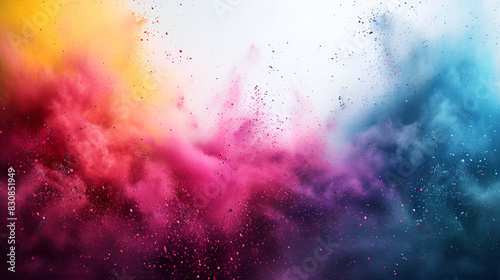  Colorful powder explosion on white background