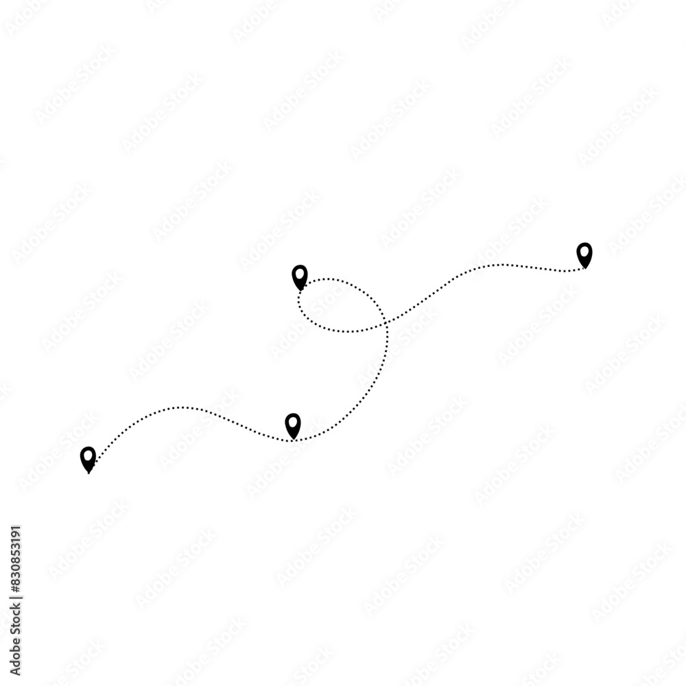 Fototapeta premium travel route line icon with dotted line