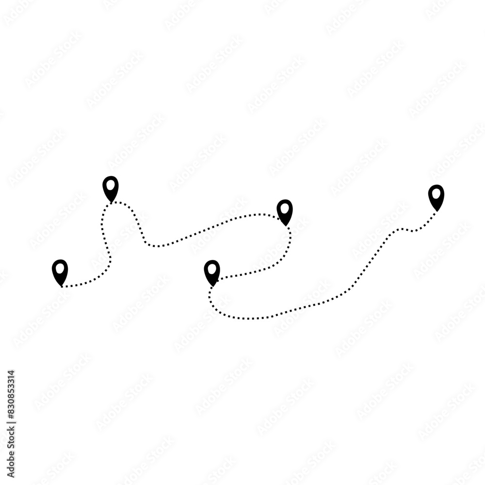travel route line icon with dotted line travel route line icon with dotted line