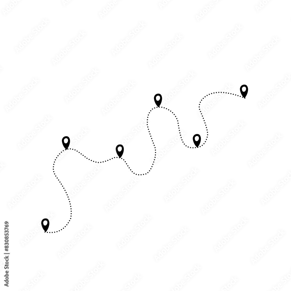 travel route line icon with dotted line travel route line icon with dotted line