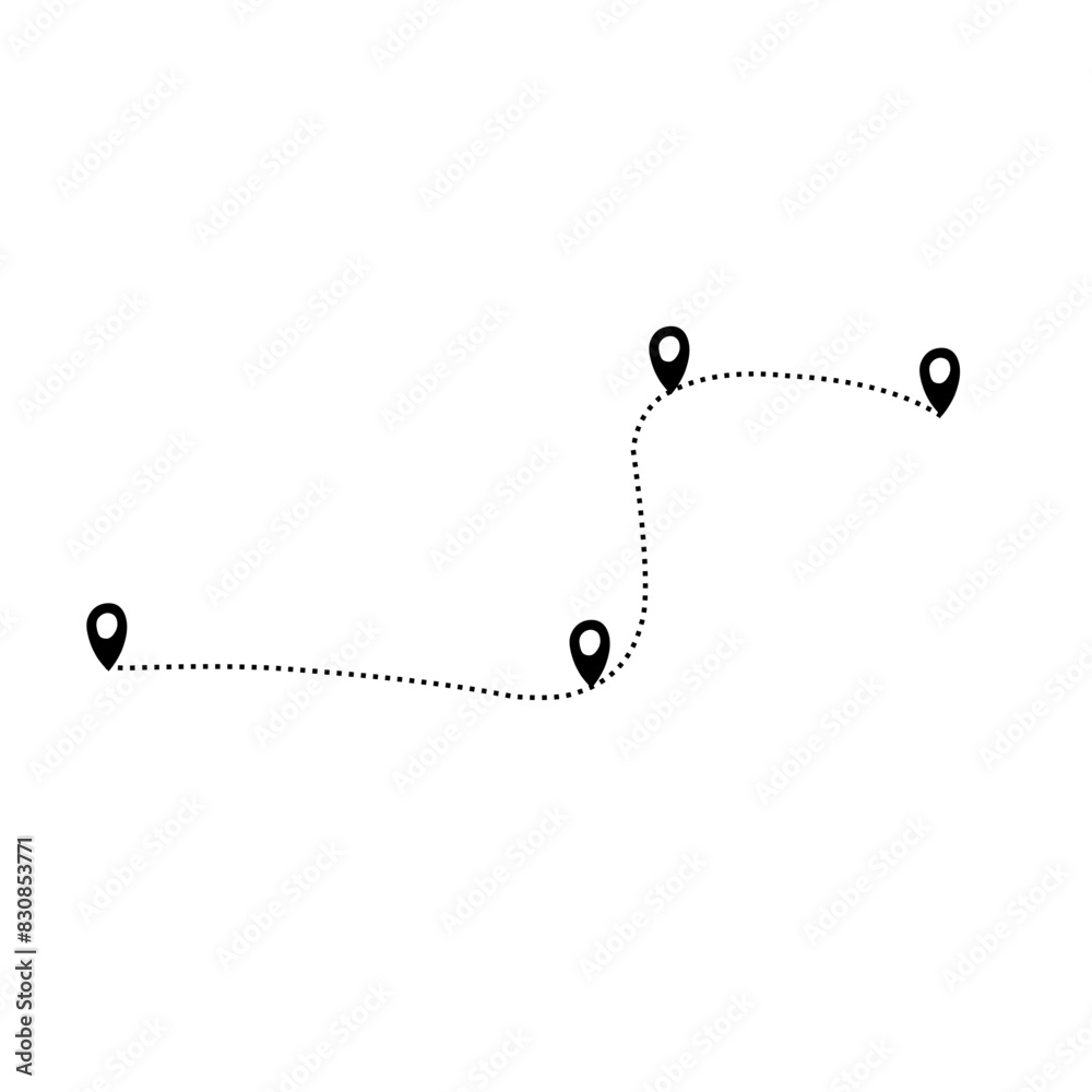 travel route line icon with dotted line travel route line icon with dotted line