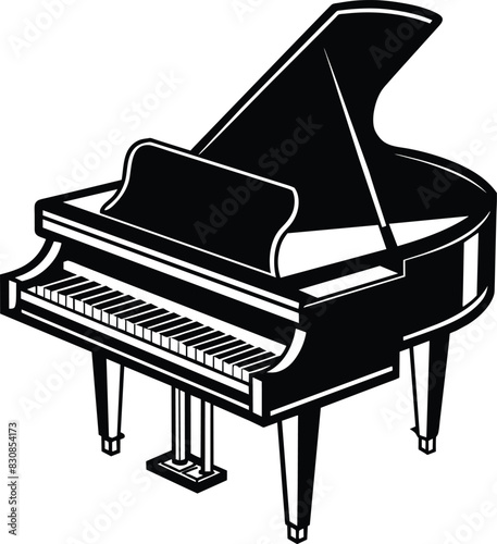  Piano Silhouette Vector Graphic Design